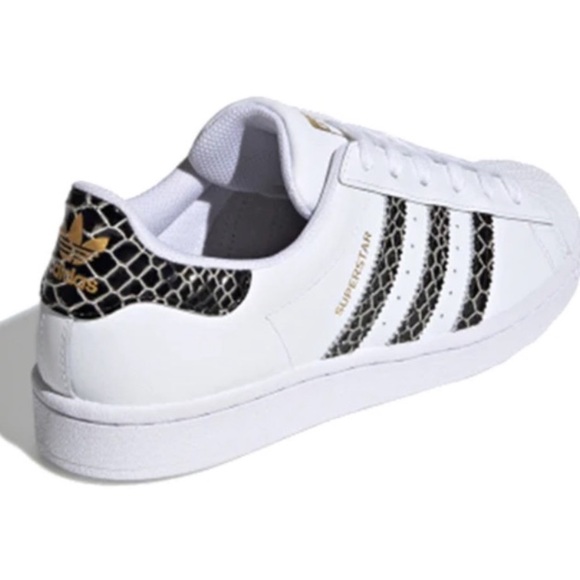 Adidas Superstar White Sneakers with Snake Print FV3294 - Picture 5 of 12